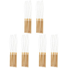 30-teiliges Set aus Haarverlängerungs-Schlaufennadeln mit Holzgriff, Drahtziehhaken und Perlenwerkzeugen
