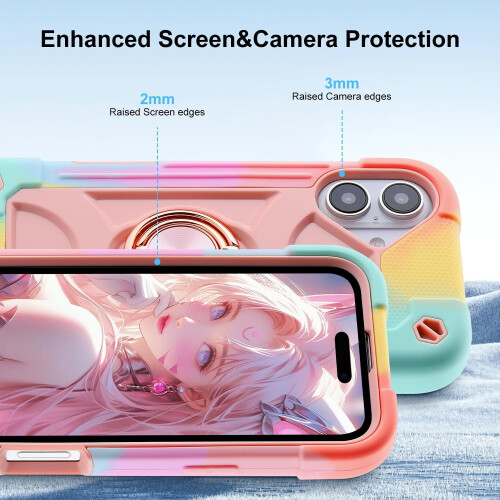 Συμβατό με iPhone 16, θήκη 6,1 ιντσών με βάση στήριξης, προστασία από πτώσεις 1