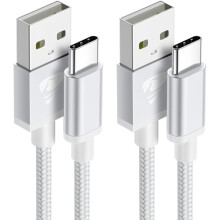 (2 Stück) 1 m langes Ladekabel, kompatibel mit Samsung Galaxy S25, S24, S23, S22, S21, S20, S10, S9 und iPhone 15, 16 Pro Plus Max – Ladegerät