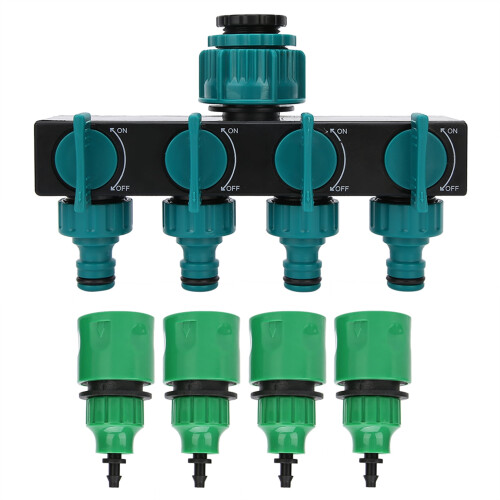 Διαχωριστής βρύσης Nikou-DN20DN25FNPT4-Way Λάστιχο κήπου Διανομέας βρύσης με εξαρτήματα