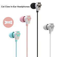 Écouteurs filaires SUSUchens, basses profondes haute fidélité, légers, motif patte de chat, stéréo intra-auriculaire 3,5 mm avec micro, pour le
