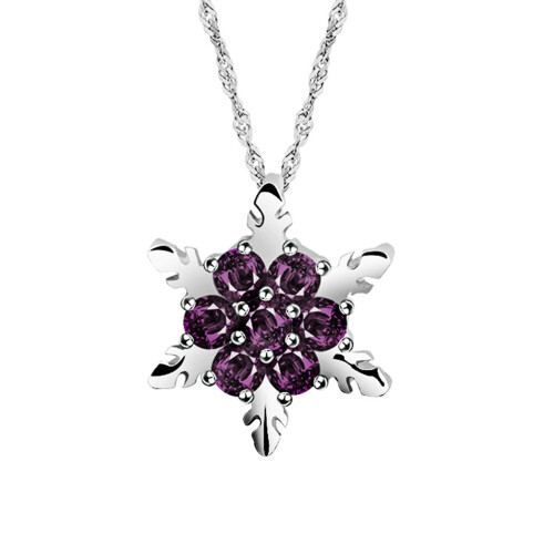 Jacenvly Κοσμήματα Organizer Clearance Κολιέ μενταγιόν Snowflake Clavicle Chain Light Πολυτελή 1
