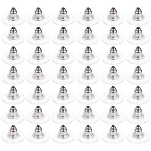 Transparente Ohrstecker mit einfachem Verschluss, 100 Stück