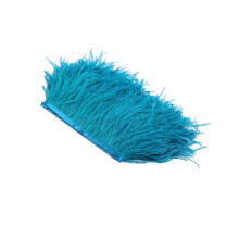 TureClos1Yard Gefärbte Straußenfeder-Fransenborte, pfauenblau