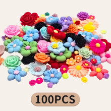 Coirníní Ingne Roisín Bláthanna Measctha Mini Kabuer, 100 píosa - Gearrthóga Gruaige Scrapbooking DIY agus Maisiúcháin