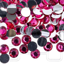John Bead Acryl-Strasssteine, rund, flach, 8 mm, SS39 Fuchsia, 1000 Stück im Beutel