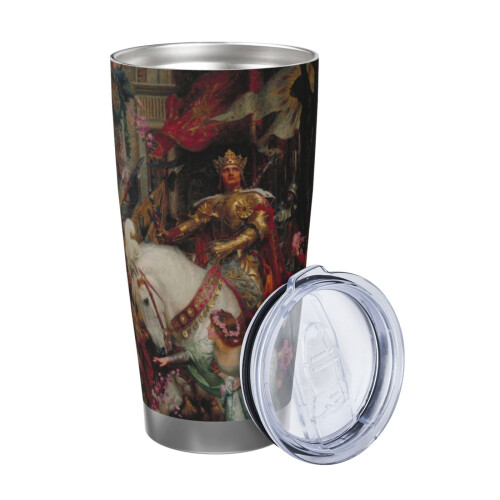 Arthur And Merlin20oz Tumbler, Κούπα ταξιδιού καφέ από ανοξείδωτο ατσάλι με μόνωση κενού, Κούπα 1