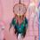 Dreamcatcher with Lights Light Blue Turquoise Feathers 52cm blue 2