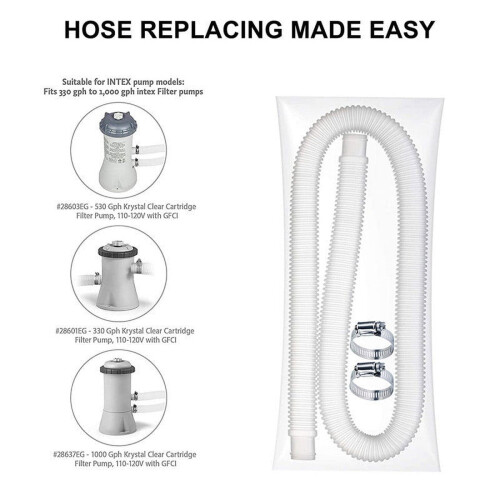 Jacenvly Replacement Hose for Above Ground Pool Pumps, Compatible with Standard Pool Systems 1