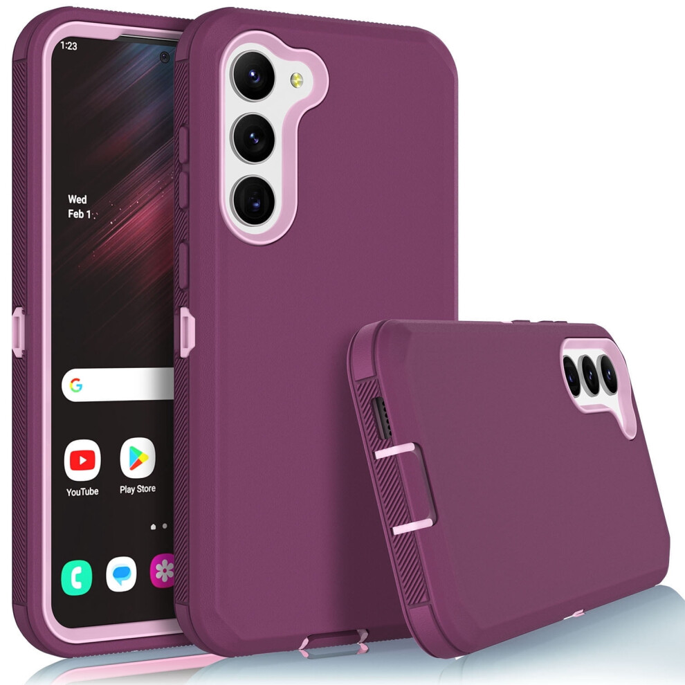 Case For Compatible With Samsung Galaxy S23 2023 6.1", Shockproof Heavy Duty Rugged 3-In-1 Bumper Cover - Red 9004841989990
