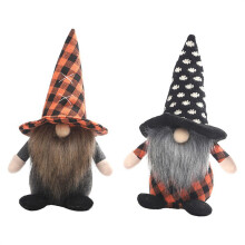 2 Halloween-Gnome aus Plüsch, passend zum handgefertigten schwedischen Tomte-Stil, gesichtslose Elfenpuppen für Zuhause, Party, Kaminsims, Kamin -