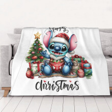 Couverture Stitch mignonne et amusante pour Noël, cadeau idéal pour les filles : plaid ultra-doux de 152 x 127 cm (60 x 50 pouces) –