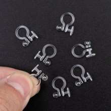 20 ks plastových klipsů na náušnice pro výrobu nepropíchnutých náušnic, průhledné, 9x11 mm, kulička: 3 mm, miska: 5 mm, otvor: 0,6 mm, DIY