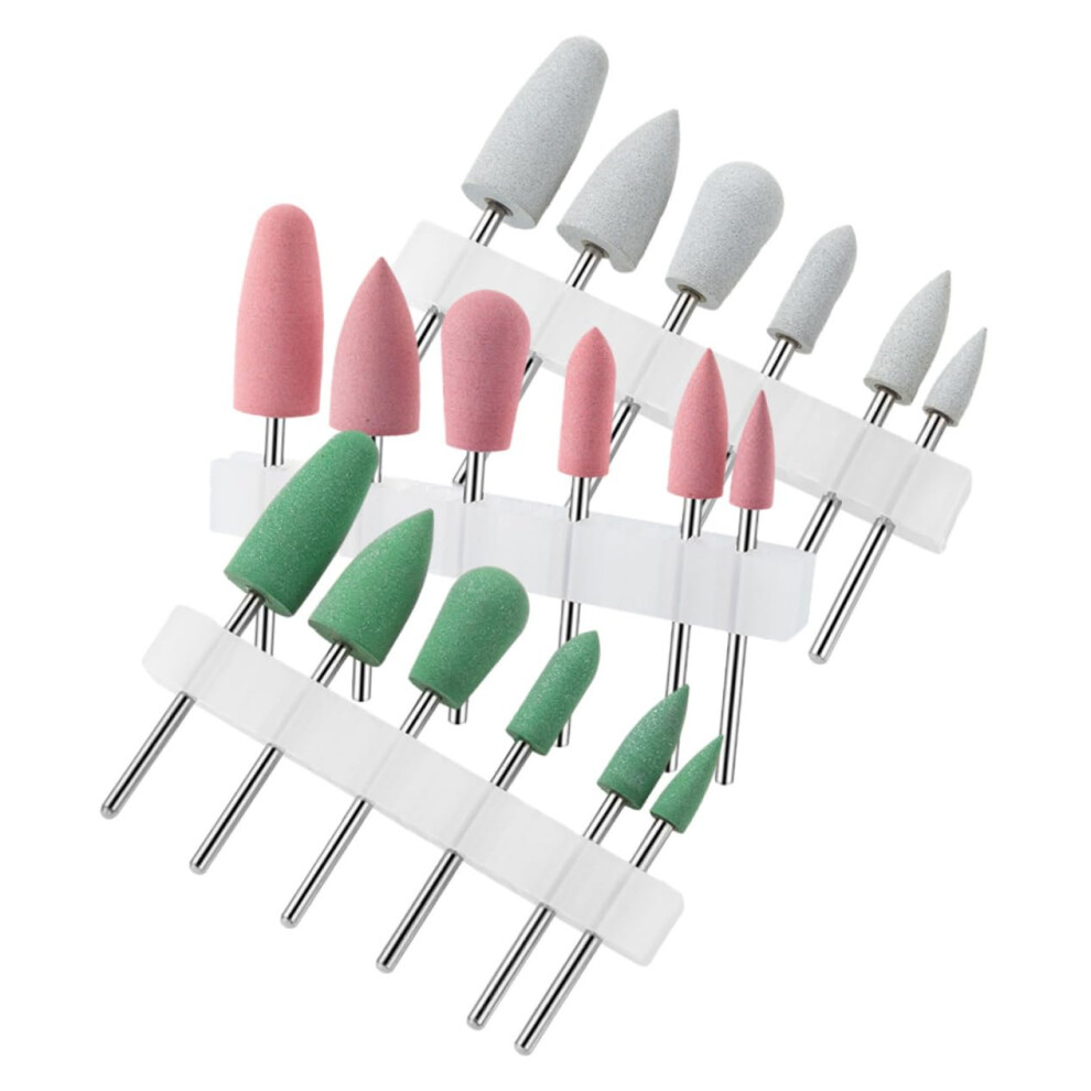 18pcs Silicone Cuticle Nail Drill Bits Set for Manicure Gel Removal Durable Precision Grinding