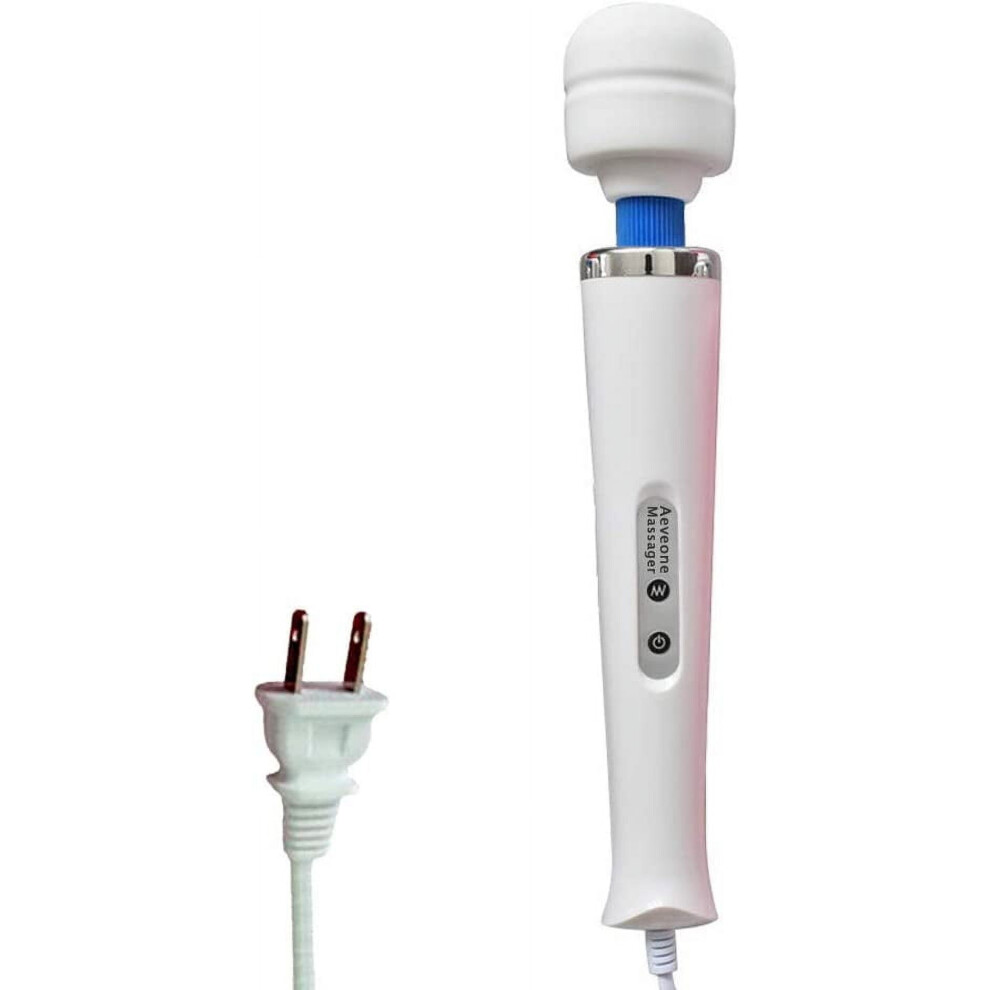 Wired Powerful Handheld Electric Back Massager, Strong Personal Magic Vibrations Massage for Sports Recovery, Muscle Aches, Body Pain (White-US)
