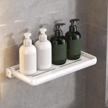 Faltbare Badezimmerablage von Txmfgh – Aluminiumlegierung, nicht perforiert, zum Aufhängen – Ideal für Toilettenartikel und Kosmetik