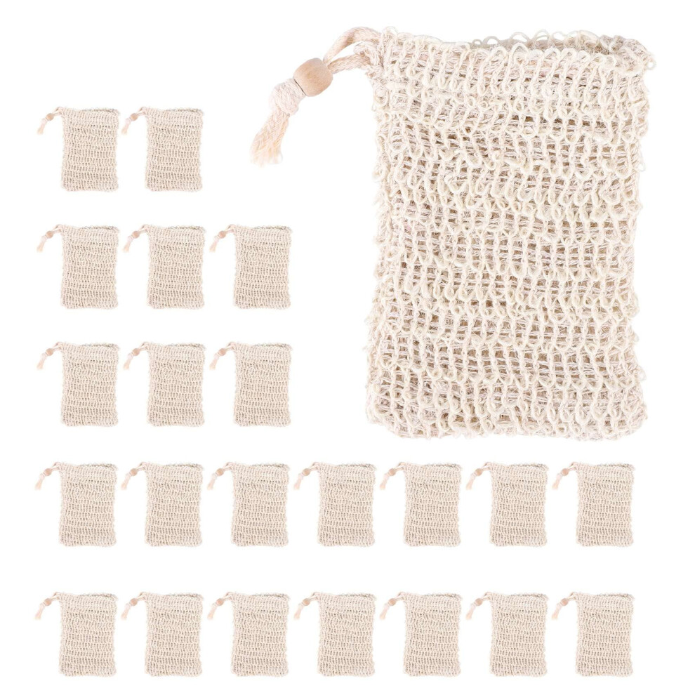 Sisal Soap Saver Exfoliating Bag with Drawstring for Shower and Bath â Gentle Skin Exfoliation