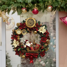 Guirlande décorative 3D à suspendre à une fenêtre de Noël, autocollant mural 2D, 23 x 27 cm