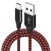 Kabel LEEYNEER typu C s výstupem 10 stop (3 m) kompatibilní s Androidem, rychlé nabíjení a synchronizace dat 3A, nabíjecí kabel USB C, modrý,