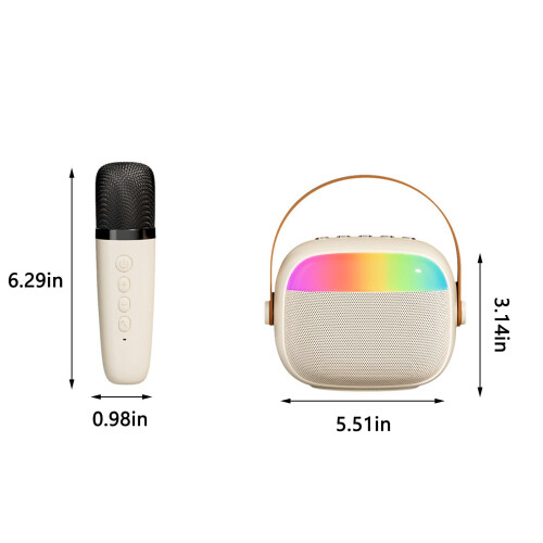 PAVEOS Οικιακή Μηχανή Καραόκε, Φορητό Ηχείο Bluetooth 5.3 με 1-2 Ασύρματα Μικρόφωνα, Δέκτης 1