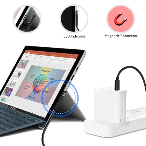 Câble d'alimentation USB Type C15V PD pour ordinateur portable Surface Pro 7/6/5/4/3/GO/BOOK 1/2 2
