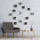 Large silver wall clock 31.5 cm without numbers DIY frameless clock movement with long hands 3