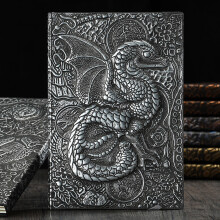 Ozmmyan Dinosaur Embossed A5 Pevná vazba Retro Poznámkový blok Manuální Zápisníky Vysokoškolské Linajkové