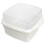 Mikrowellen-Dampfgarer, Gemüsebox, Dampfgarer, Topf, Gemüse mit Deckel, Korb, Kunststoff, Weiß 1