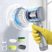 Brosse de nettoyage électrique sans fil VALSEEL compatible avec la salle de bain, la cuisine, les chaussures et les cheveux - Brosse