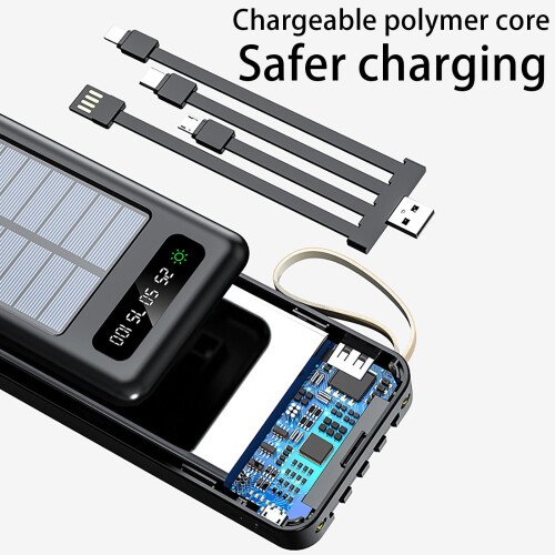 Ηλιακός φορτιστής Jacenvly 20000mAh με φακό USB/LED, φορητή εξωτερική μπαταρία για εξωτερική 2