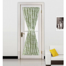 1PC French Door Print Design Blackout Thermal Linen Glass Patio Door Curtain Panel, 55" Wide x 72" Length, F12 Sina Brown Sage