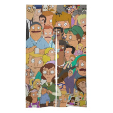 Bob Burgers ajtófüggöny, 34x57 hüvelykes sötétítő ajtófüggöny gobelin, adatvédelmi szobaelválasztó függöny otthoni hálószobába,
