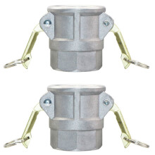 2 raccords à came en aluminium moulé par gravité, raccords de tuyau à came et rainure avec poignées en laiton robustes (2 pouces, D)