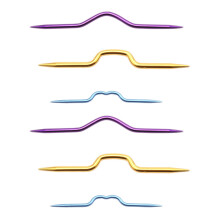 Juego de 6 piezas de herramientas para tejer: ganchos para suéteres, agujas de tejer, agujas para cables, agujas curvas y agujas de coser (color