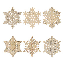 Lot de 6 dessous de plat en bois à motif flocon de neige, cadeau d'anniversaire ou de pendaison de crémaillère.