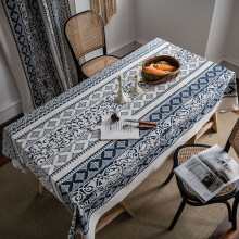 Retro Linen Cotton Floral Tablecloth Vintage Rectangular Table Cover Picnic Beach Mats