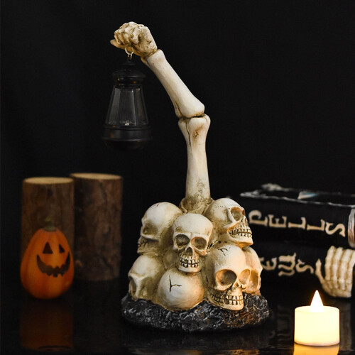 Διακόσμηση Σκελετών για το Halloween με Φανάρια LED, Αγάλματα Εξωτερικού Κήπου για