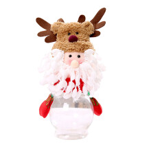 Bocal à bonbons transparent de Noël - Compatible avec les décorations Père Noël, bonhomme de neige et renne - Boîte cadeau transparente pour