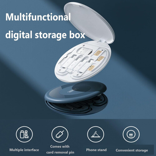 9 in 1 Cable Case with 60W Fast Charge, USB Adapter & Storage Box, compatible with multiple devices 1