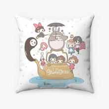 Taie d'oreiller personnalisée AIVO Studio Ghibli2 en polyester filé carré, coussin décoratif pour lit, canapé et décoration intérieure (pouces)