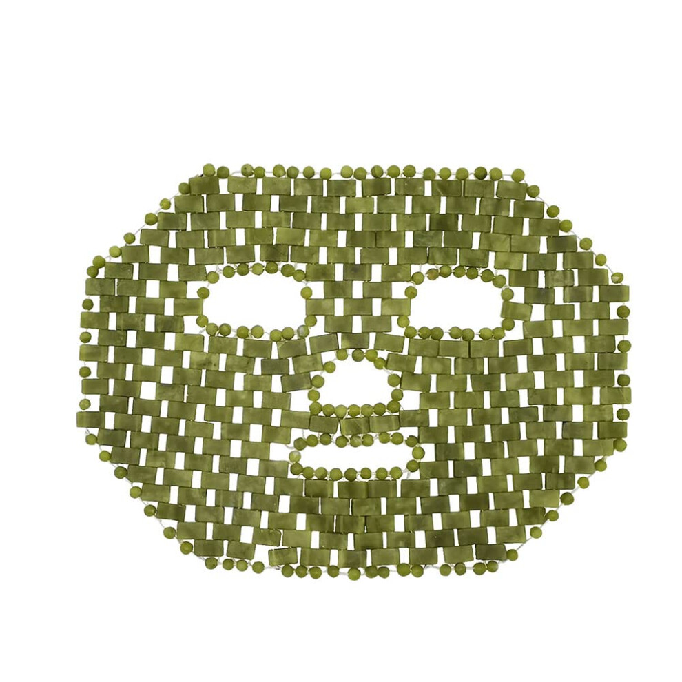 Dark/Green Jade Eye Mask Cooling Therapy For Puffy Eyes And Circles, Natural Stone Facial Mask