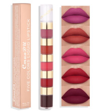 Liquid Matte Lipstick Set 5 Colors Velvet Finish Non Stick 24H Waterproof Long Lasting Lip Gloss