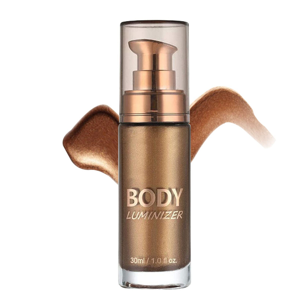 Bronze Waterproof Body Shimmer Oil And Liquid Highlighter, Glow For Face And Body, Buildable Radiant Finish