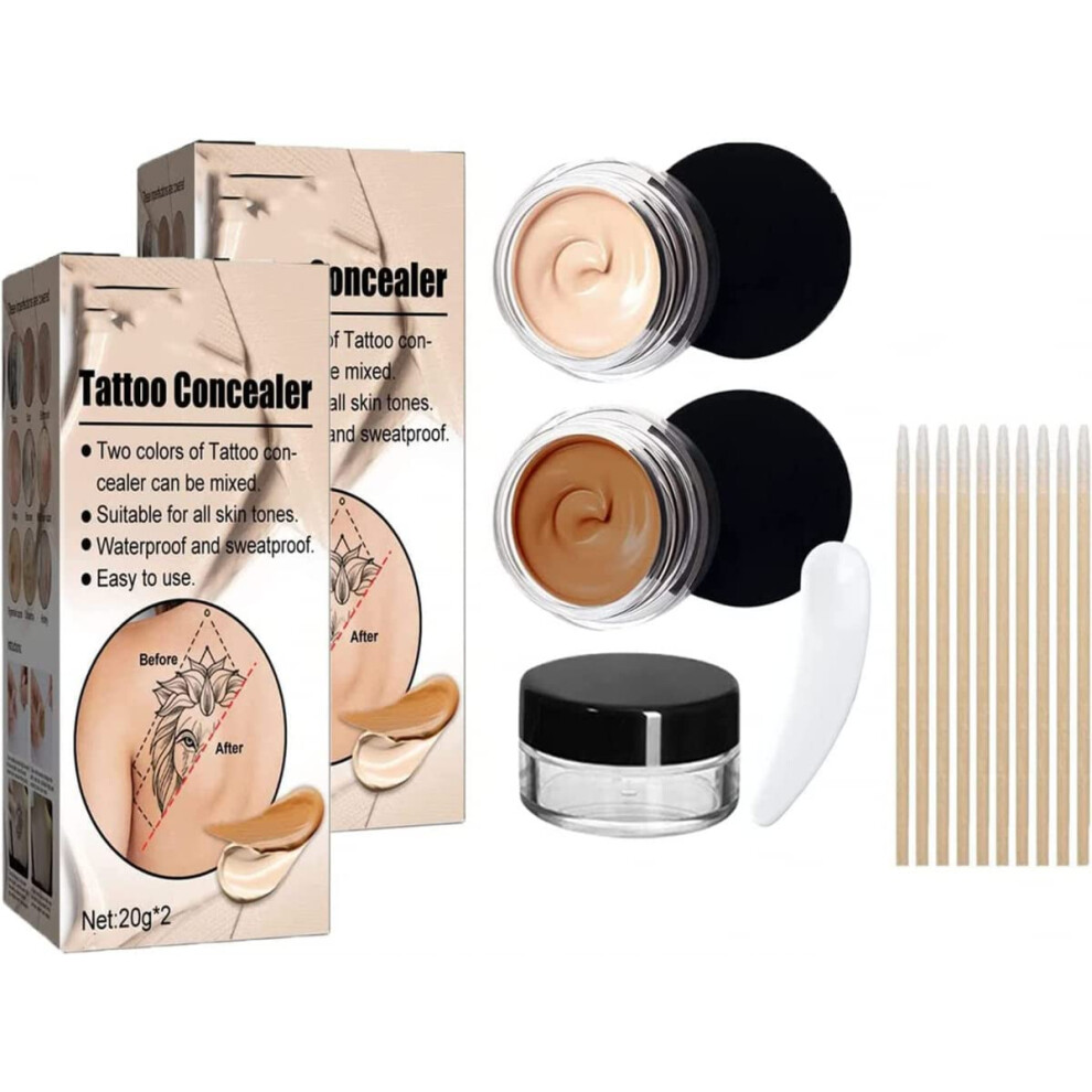 Cream Tattoo Concealer Set Waterproof Longwear Coverage Twotone For Scar Birthmark Cover