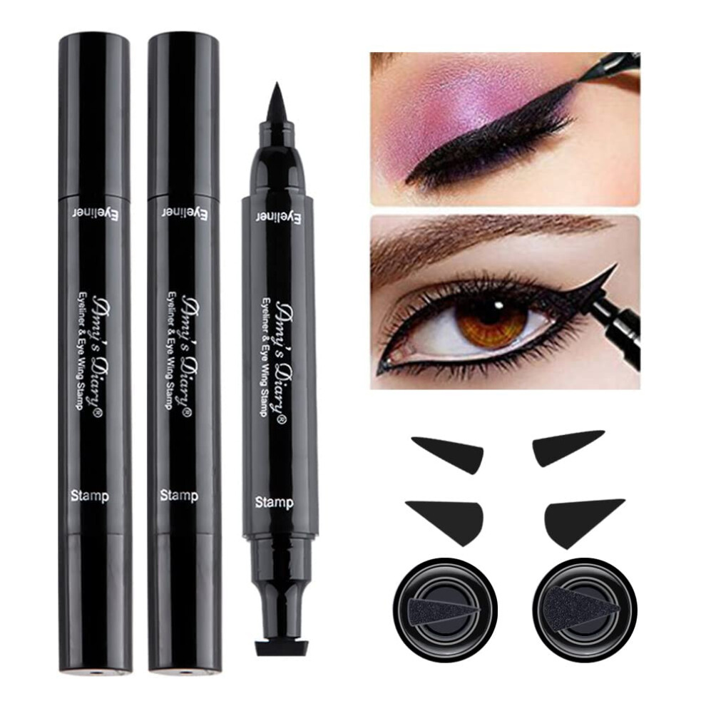 Waterproof Winged Eyeliner Stamp with DoubleSided Pen for  Symmetrical Cat Eye
