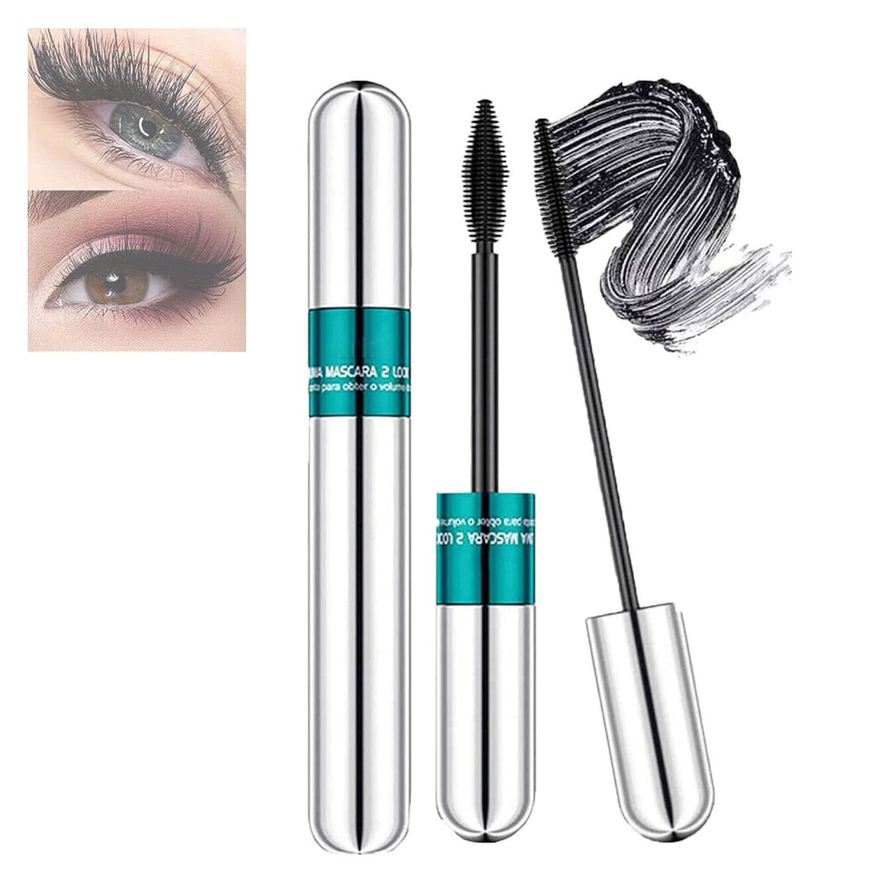 Waterproof Mascara 4D Silk Fiber, 5x Longer Lash Effect, Long Lasting Lengthening and Thickening, 1 Pack