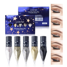5 Colors Waterproof Liquid Glitter Eyeshadow and Eyeliner Set Long Lasting Metallic Finish