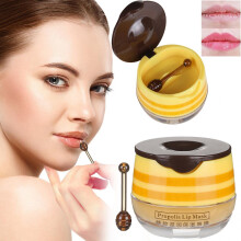 Moisturizing Honey Lip Mask and Nourishing Propolis Lip Balm for Smooth Hydrated Lips with Wand