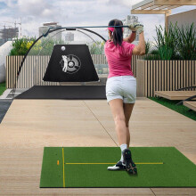 Golf Schlagmatte 2 Gummi Tees & 2 Ausrichtungsstäbe & 6 Abschlagpositionen 152 x 92 cm Dicke 32 mm