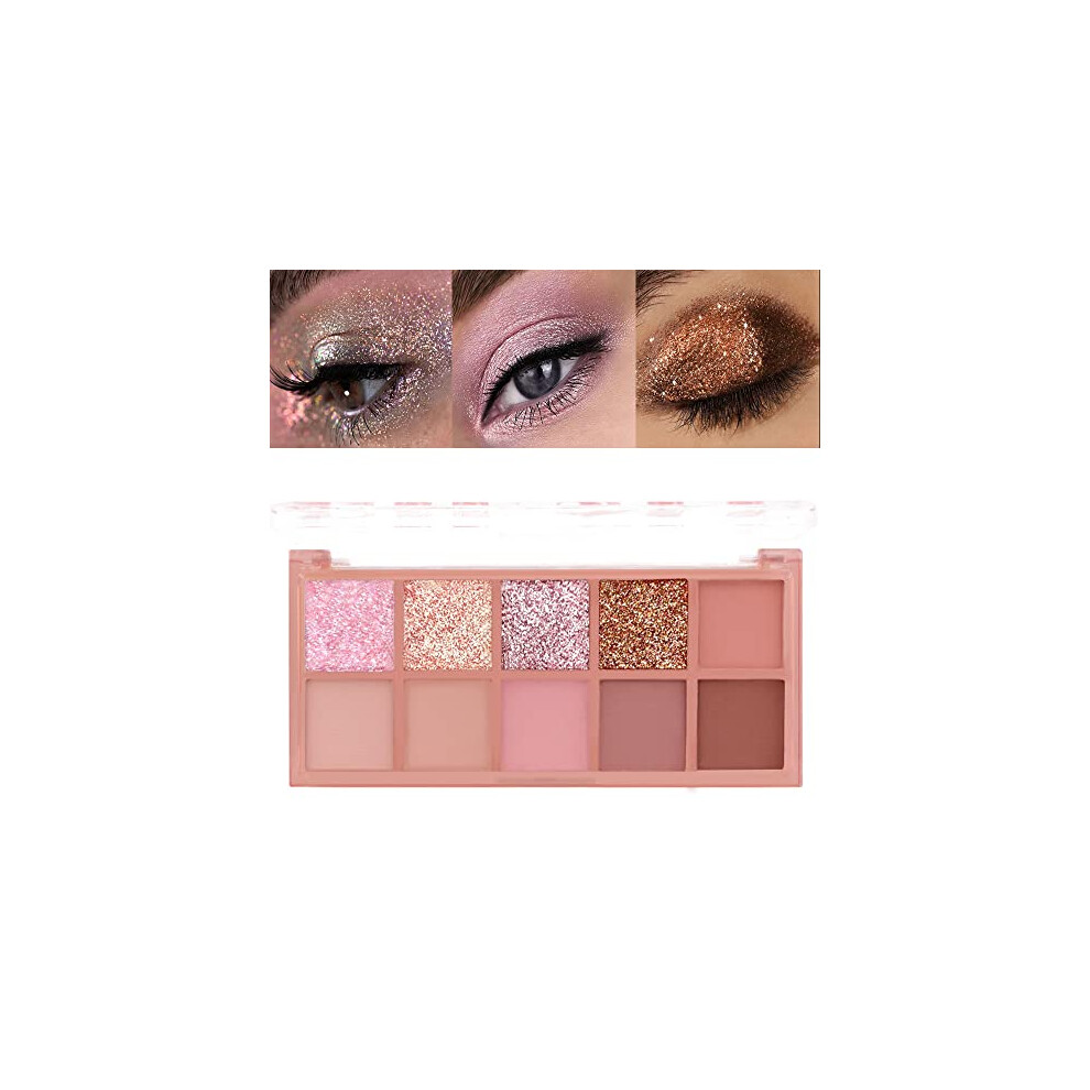 10 Color Eyeshadow Palette Waterproof,  Pigment Matte and Shimmer for Everyday and Party